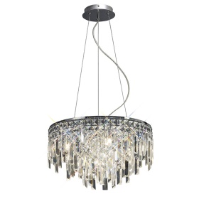 Maddison Polished Chrome Crystal Ceiling Lights Diyas Ringed & Square Crystal Fittings Maddison Polished Chrome Crystal Ceiling Lights Diyas Ringed & Square Crystal Fittings